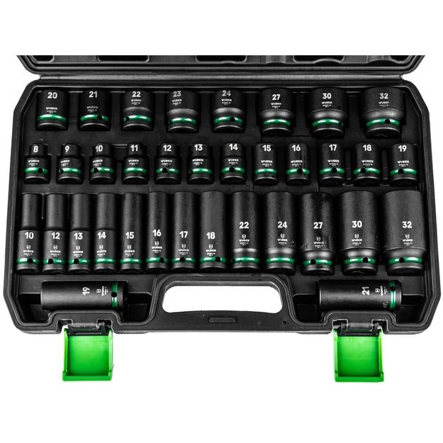 1/2  35-piece long impact socket set hex WUBER