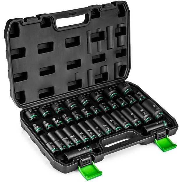 1/2  35-piece long impact socket set hex WUBER