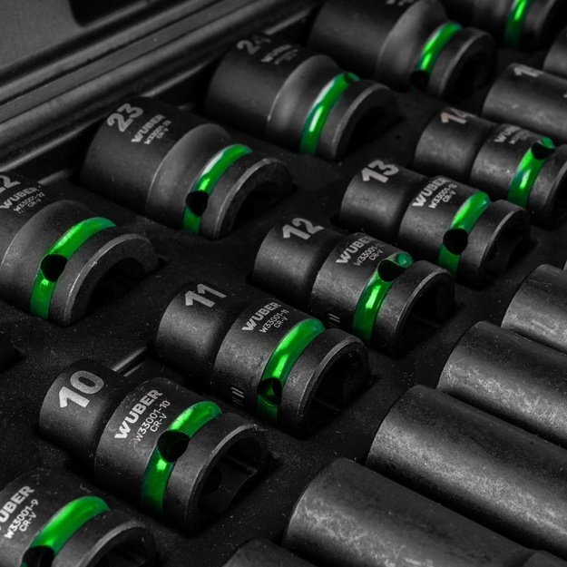 1/2  35-piece long impact socket set hex WUBER