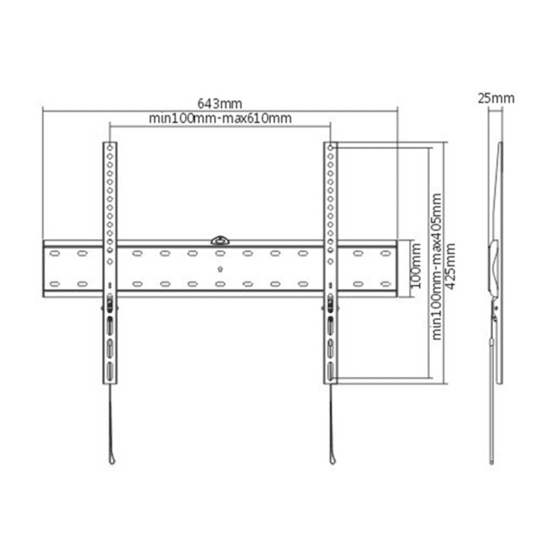 Gembird | Wall mount | Fixed | 37-70   | Maximum weight (capacity) 40 kg | Black