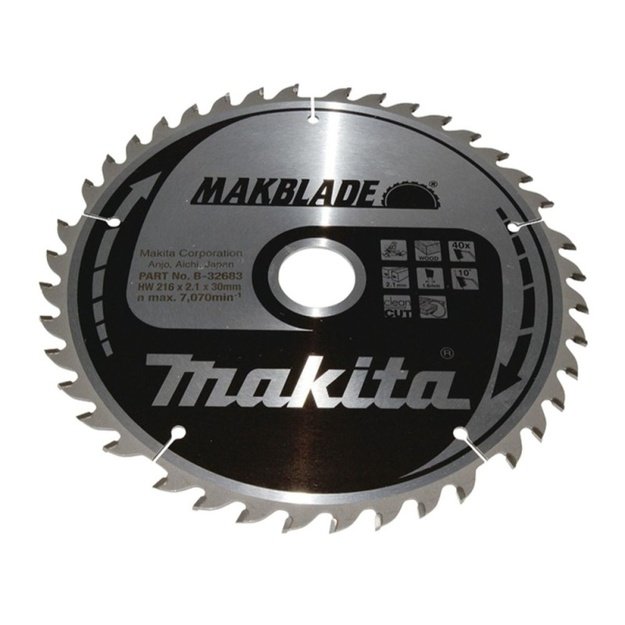 Medžio pjovimo diskas MAKITA 216x30x2,1mm 40T 10&deg;