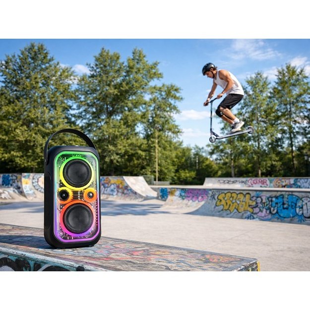 Tracer 47875 Poweraudio CRYSTAL 60 BT TWS Speaker, Black With RGB