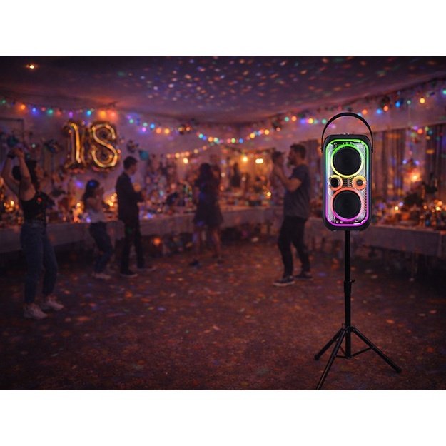 Tracer 47875 Poweraudio CRYSTAL 60 BT TWS Speaker, Black With RGB