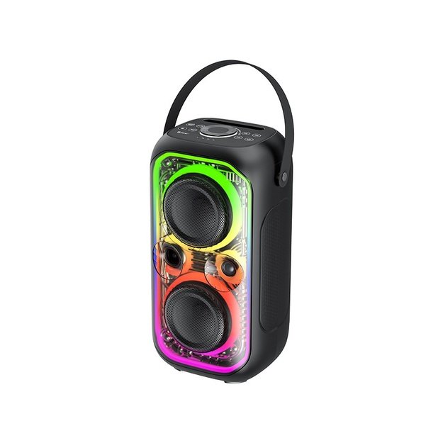 Tracer 47875 Poweraudio CRYSTAL 60 BT TWS Speaker, Black With RGB