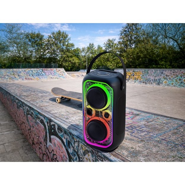 Tracer 47875 Poweraudio CRYSTAL 60 BT TWS Speaker, Black With RGB
