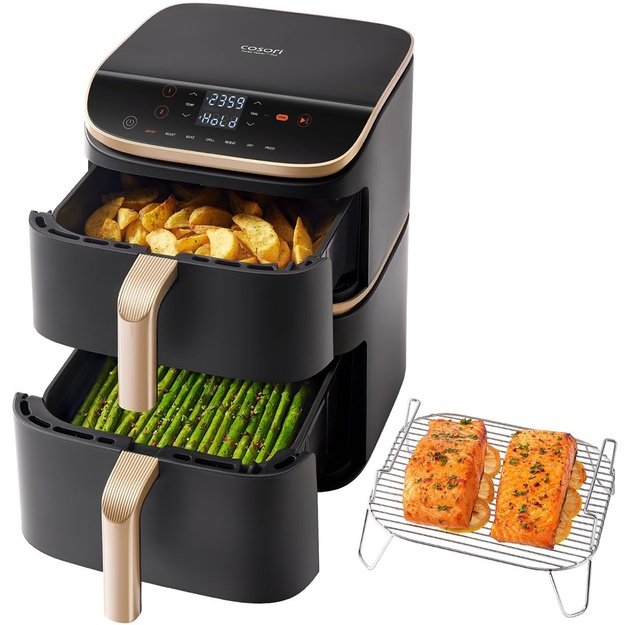 Cosori Turbo Tower Pro Smart Single 10.8 L Stand-alone 2630 W Hot air fryer Black, Gold