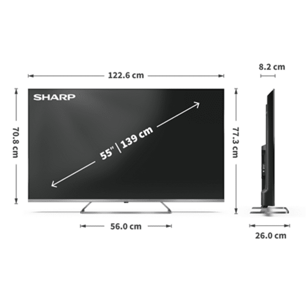 Sharp 4K Ultra HD QLED MiniLED TV | 55JP7265E | 55 | Google TV | UHD