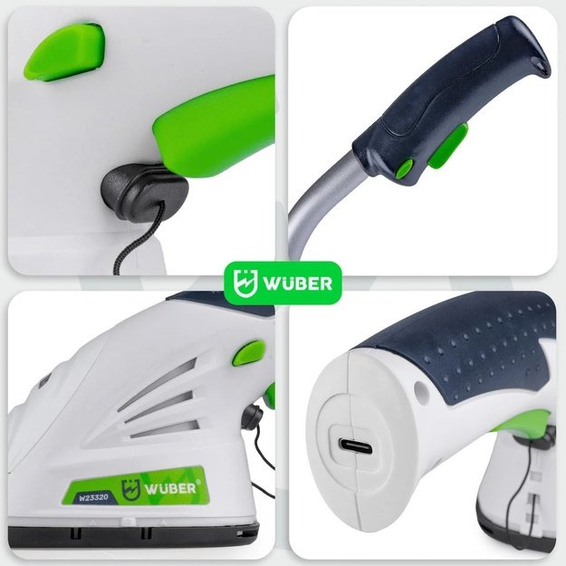 WUBER W23320 7.2V 2-in-1 cordless trimmer for hedge and grass 120mm USB-C