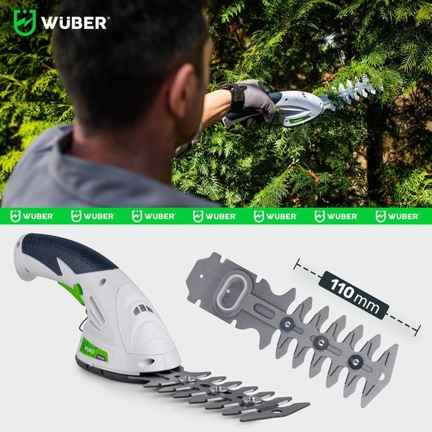 WUBER W23320 7.2V 2-in-1 cordless trimmer for hedge and grass 120mm USB-C