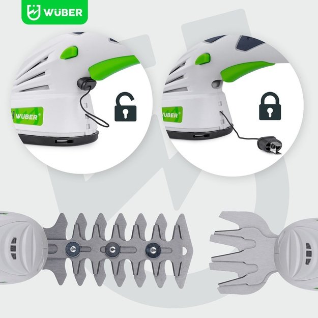 WUBER W23320 7.2V 2-in-1 cordless trimmer for hedge and grass 120mm USB-C