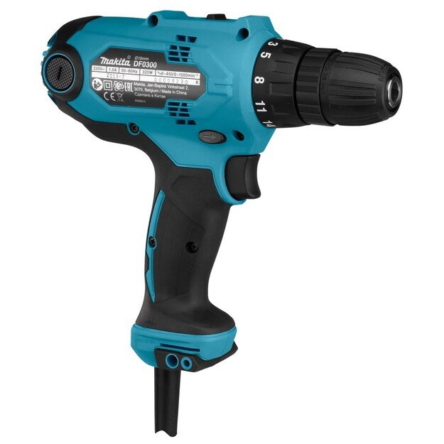 Makita DF0300 drill 1500 RPM Keyless 1.2 kg Black, Blue 8