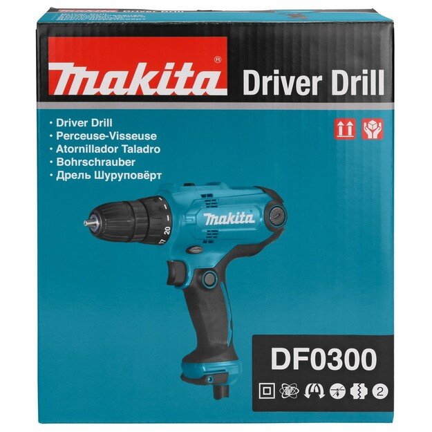Makita DF0300 drill 1500 RPM Keyless 1.2 kg Black, Blue 7