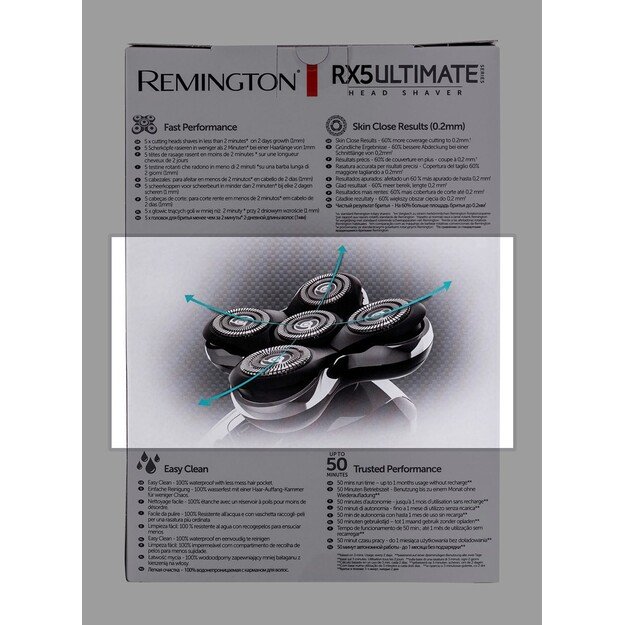 Remington | Shaver | XR1500 | Operating time (max) 50 min | Black/Silver 2