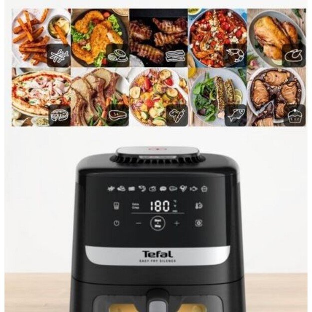 Tefal Easy Fry Silence EY5568E0 fryer Single 5 L Stand-alone Hot air fryer Black, Stainless steel 4