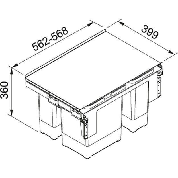 Šiukšliadėžė FRANKE Sorter Garbo 60-3 (121.0200.680)