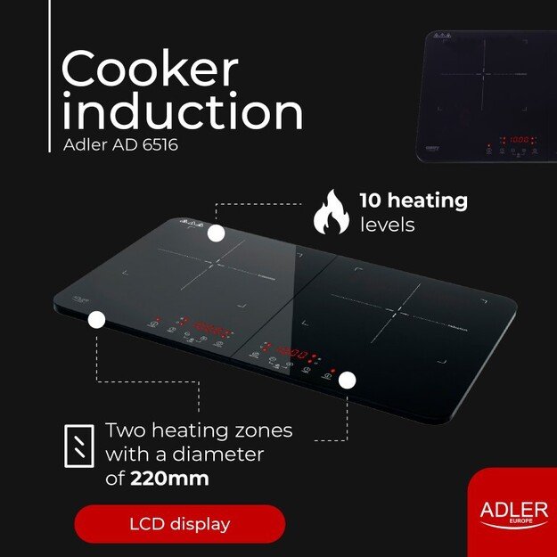 Indukcinė kaitlentė 2d. ADLER AD-6516 1