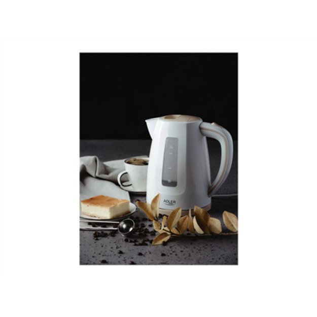 Adler | Kettle | AD 1264 | Standard | 2200 W | 1.7 L | Plastic | 360&deg; rotational base | White 2