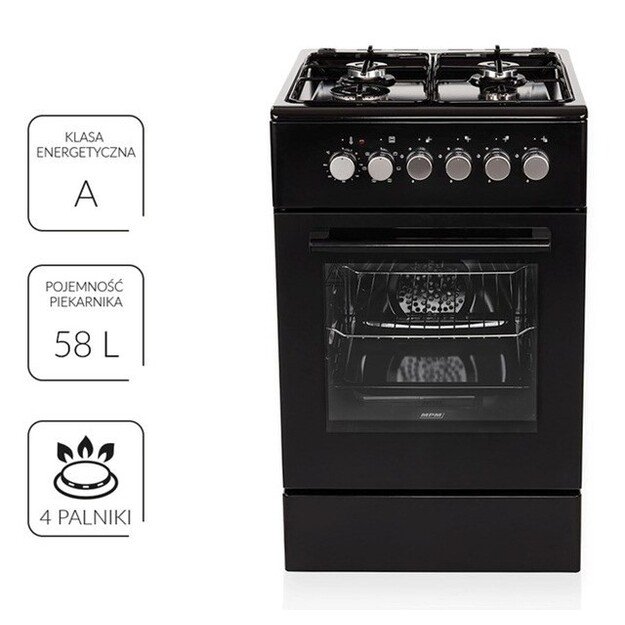 MPM MPM-56-KGM-12B Gas/electric cooker Black 1