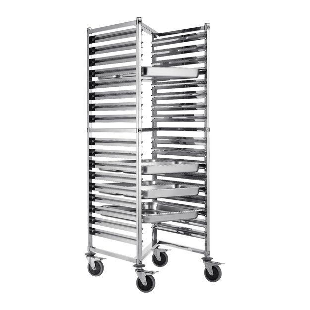 GN 2/1 tray transport trolley