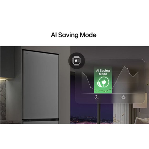 LG Refrigerator | GBBSJ1CCPY | Energy efficiency class C | Free standing | Combi | Height 186 cm | Fridge net capacity 220 L | F 4