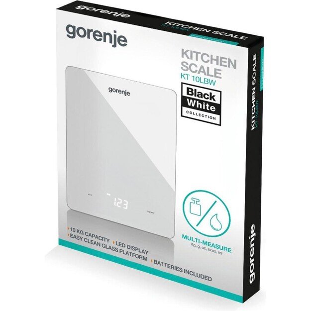 Gorenje KT10LBW White Countertop Rectangle Electronic kitchen scale 2