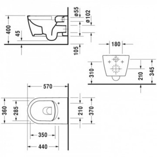 Pakabinamas klozetas Duravit Me By Starck Rimless 45290900A1