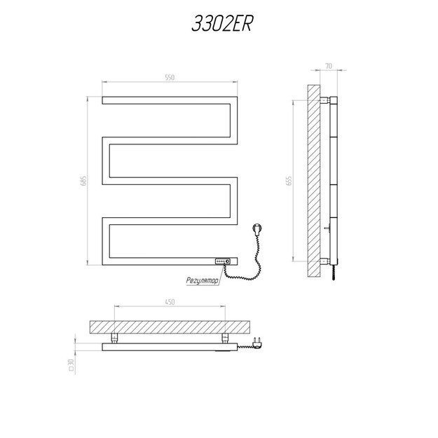 Elektrinis rank&scaron;luosčių džiovintuvas Kosser Zeta 685x550 ER, su laikmačiu, juodas (laidas de&scaron;inėje) 1