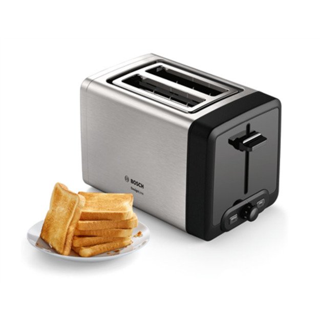 Bosch | DesignLine Toaster | TAT4P420 | Power 970 W | Number of slots 2 | Housing material Stainless Steel | Stainless steel 2