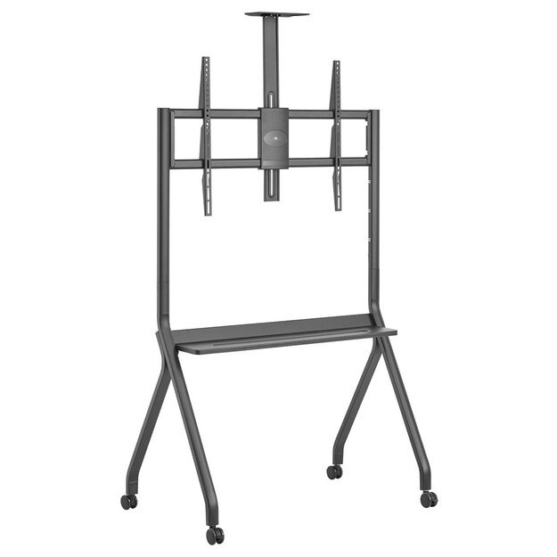 Maclean TV stand / cart, camera shelf, on casters, 55-100 , max load 120kg/10kg shelf, max. VESA 900x600, black, MC-114 B 9