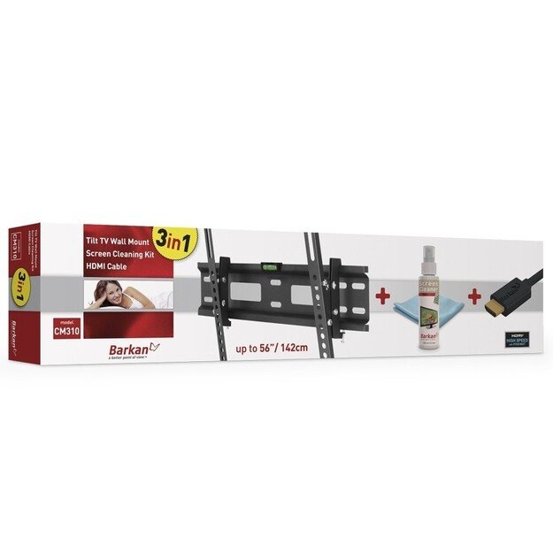 BARKAN CM310+.B 29 -65  LED TV, pakreipiamas, sieninis + Ekrano valiklis 1