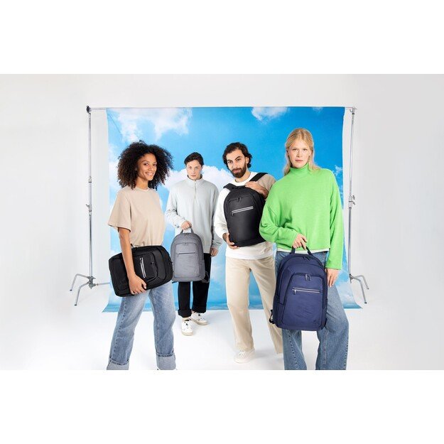 RIVACASE 7569 Laptop Backpack 17.3  Alpendorf ECO, grey, waterproof material, eco rPet, pockets for smartphone, documents, 14