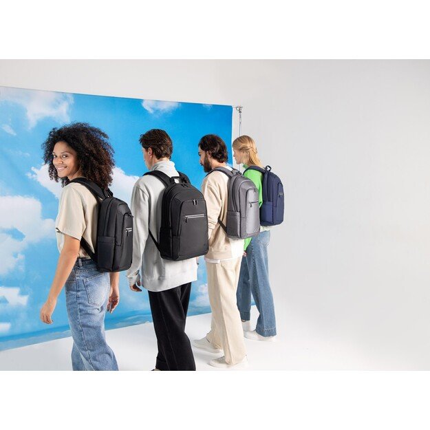 RIVACASE 7569 Laptop Backpack 17.3  Alpendorf ECO, grey, waterproof material, eco rPet, pockets for smartphone, documents, 11