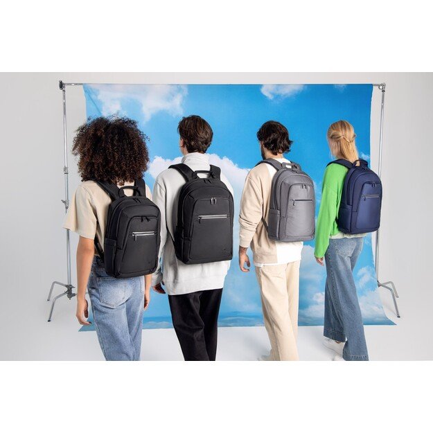 RIVACASE 7569 Laptop Backpack 17.3  Alpendorf ECO, grey, waterproof material, eco rPet, pockets for smartphone, documents, 9