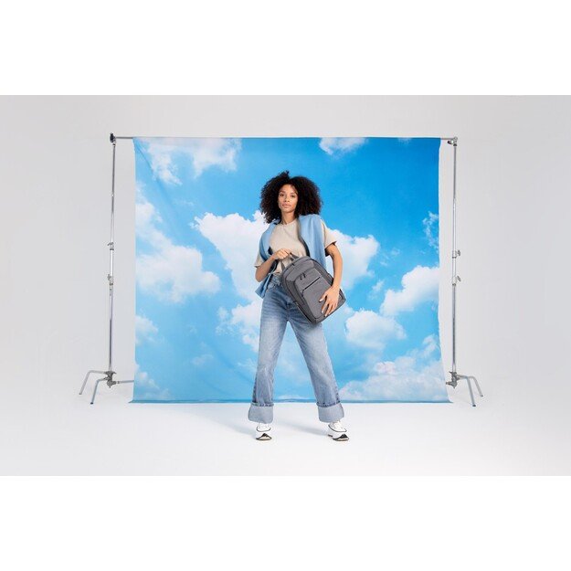 RIVACASE 7569 Laptop Backpack 17.3  Alpendorf ECO, grey, waterproof material, eco rPet, pockets for smartphone, documents, 3