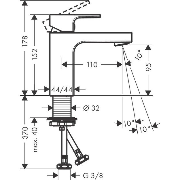 Praustuvo maišytuvas Hansgrohe Vernis Shape, 71569000, chromas