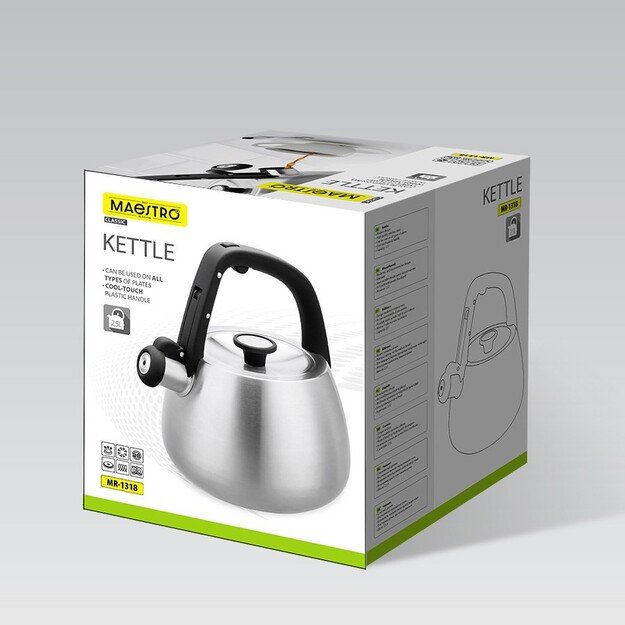Kettle Maestro MR-1318 2,5 l Silver, Black 2