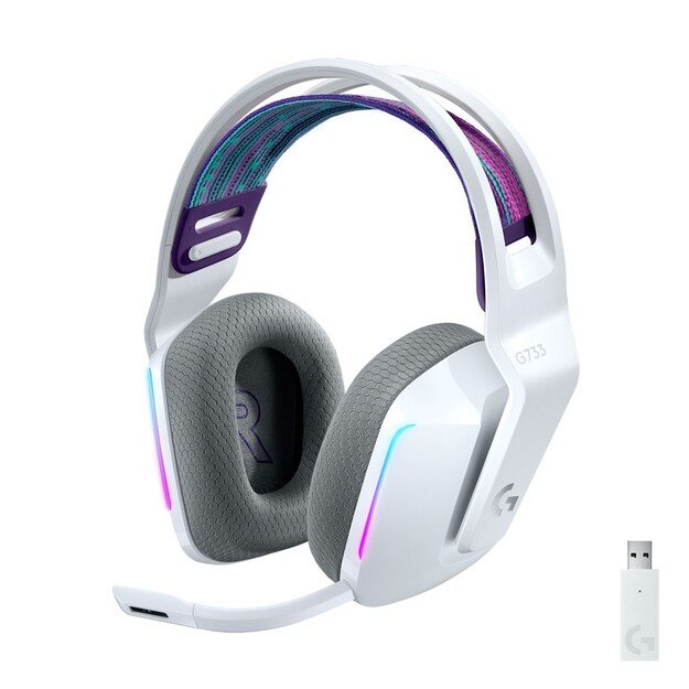 LOGITECH G G733 LIGHTSPEED Wireless RGB Gaming Headset Headset full size 2.4 GHz wireless white