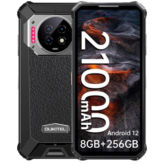 Oukitel WP19 17.2 cm (6.78 ) Dual SIM Android 12 4G USB Type-C 8 GB 256 GB 21000 mAh Black