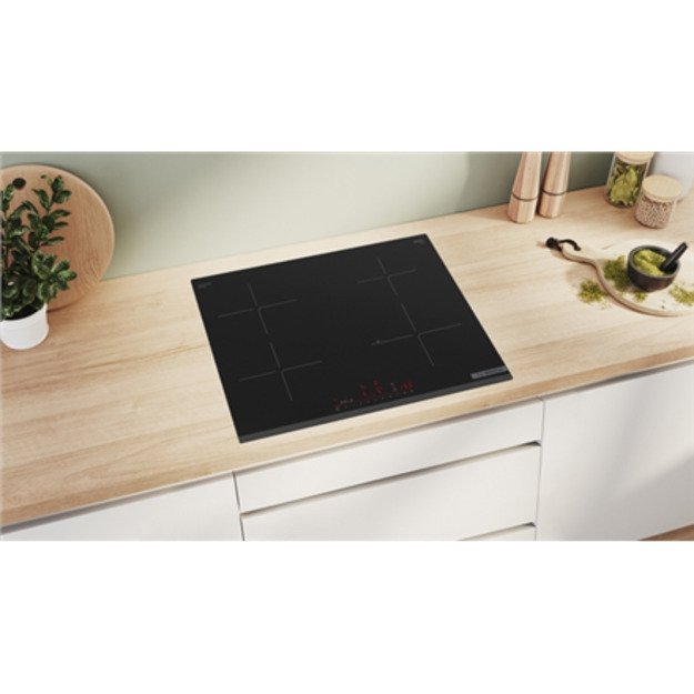 Bosch | PIE63KHC1Z | Hob | Induction | Number of burners/cooking zones 4 | Touch | Timer | Black