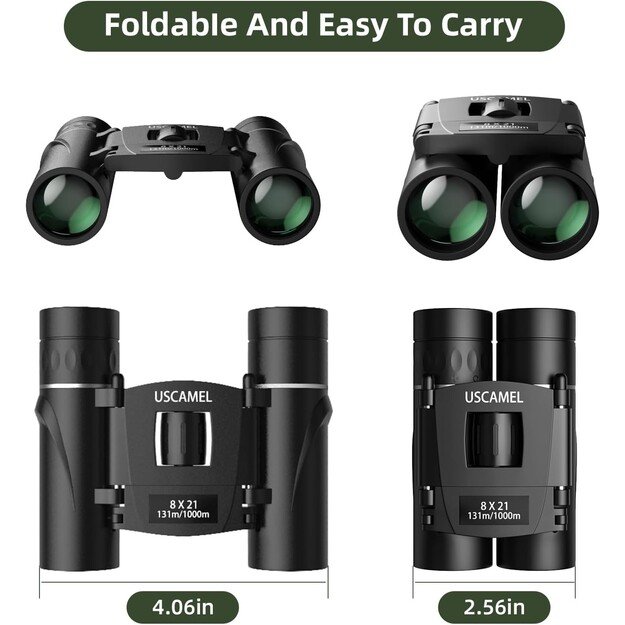 USCAMEL Folding Pocket Binoculars Compact Travel mini 1