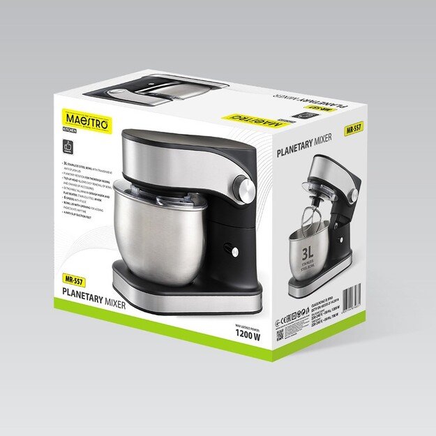 Feel-Maestro MR-557 Planetary mixer with 3 l bowl, 1200 W Black 2