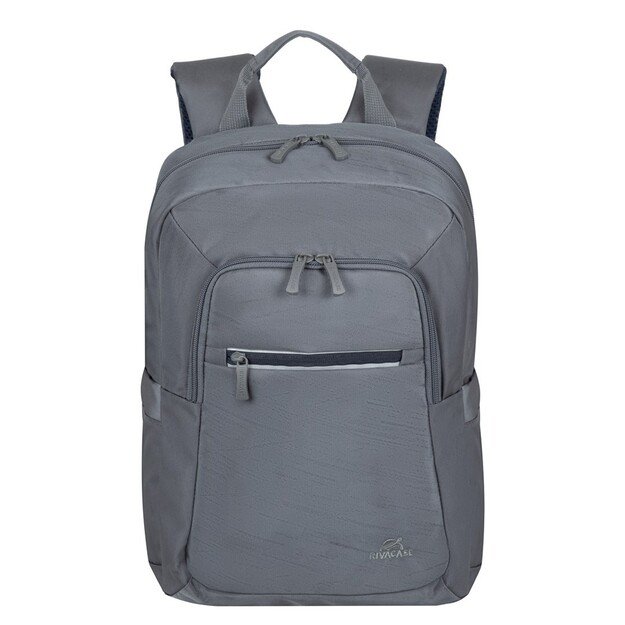 RIVACASE 7523 Alpendorf ECO 13.3-14  Laptop Backpack, grey, waterproof material, eco rPET, pockets for smartphone, documents,