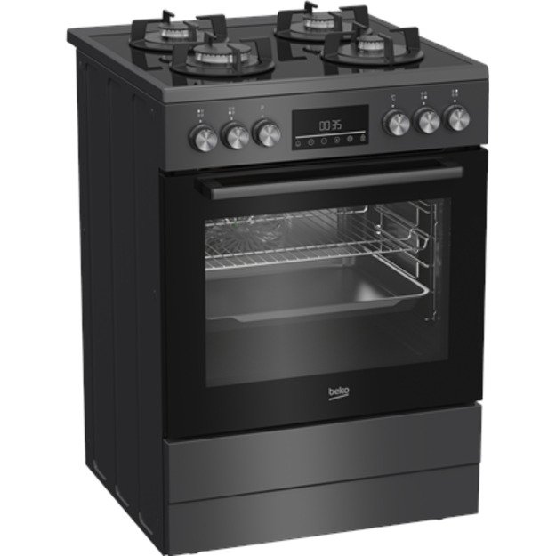 BEKO Cooker | FBM62330GADSN | Hob type Gas | Oven type Electric | Grey | Width 60 cm | Grilling | LED | Depth 60 cm | 72 L 3