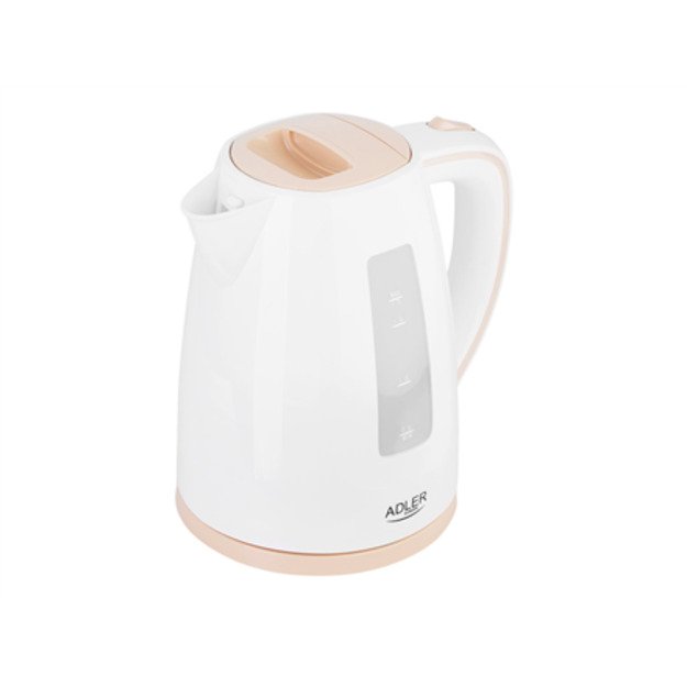 Adler | Kettle | AD 1264 | Standard | 2200 W | 1.7 L | Plastic | 360° rotational base | White