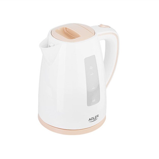 Adler | Kettle | AD 1264 | Standard | 2200 W | 1.7 L | Plastic | 360° rotational base | White