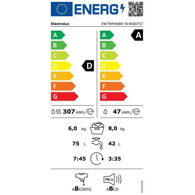 Skalbyklė ELECTROLUX EW7WP468W