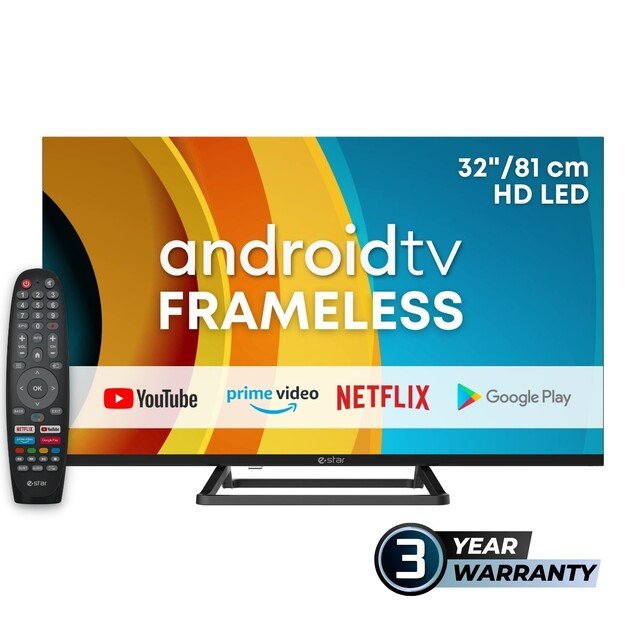 eSTAR Android TV 32 /82cm 2K HD LEDTV32A3T2 Black