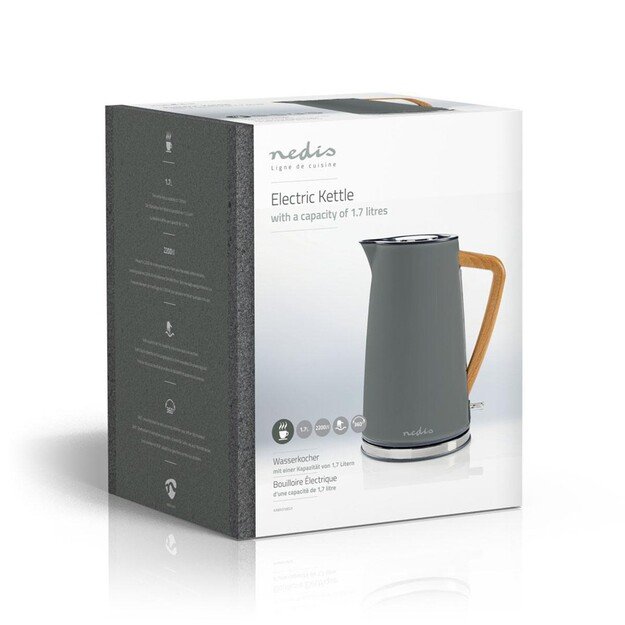 Nedis KAWK510EGY electric kettle 1.7 L 2200 W Grey 2