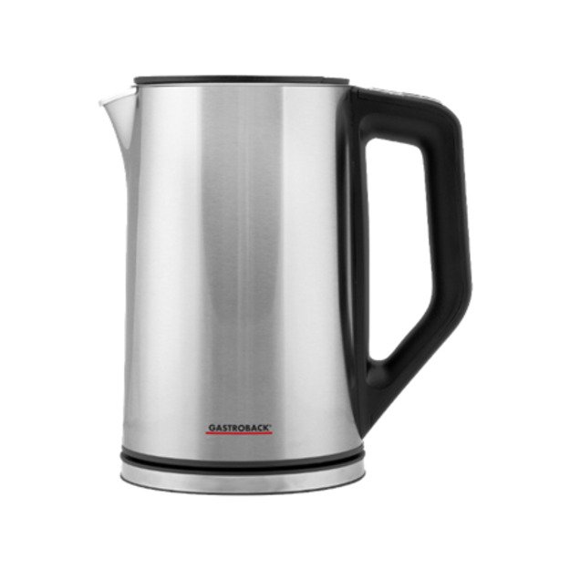 Gastroback Kettle With electronic control, Stainless steel, Stainless steel, 2200 W, 360° rotational base, 1.5 L