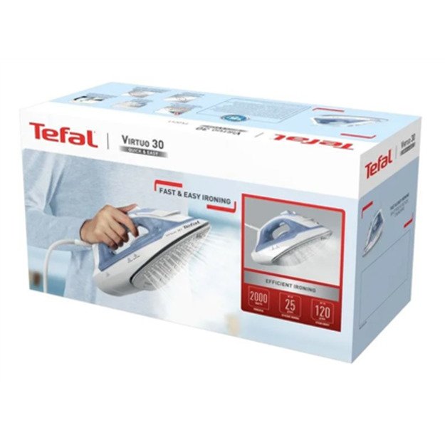TEFAL Steam Iron | FV2C41E0 Virtuo | Steam Iron | 2000 W | Water tank capacity 240 ml | Continuous steam 27 g 1